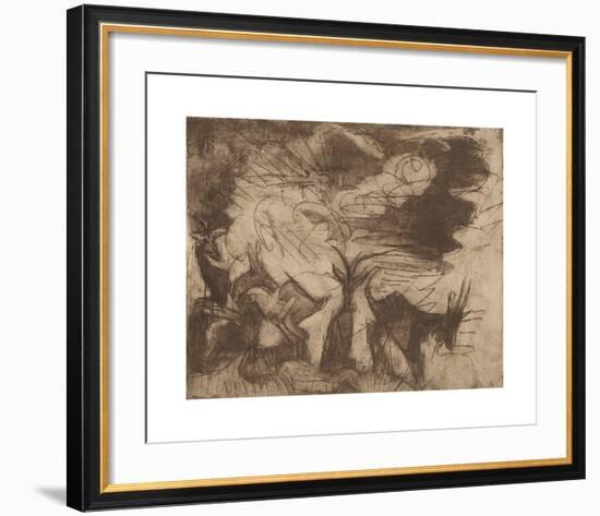 Goats and Clouds-Ernst Ludwig Kirchner-Framed Premium Giclee Print