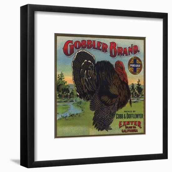 Gobbler Brand - Exeter, California - Citrus Crate Label-Lantern Press-Framed Art Print