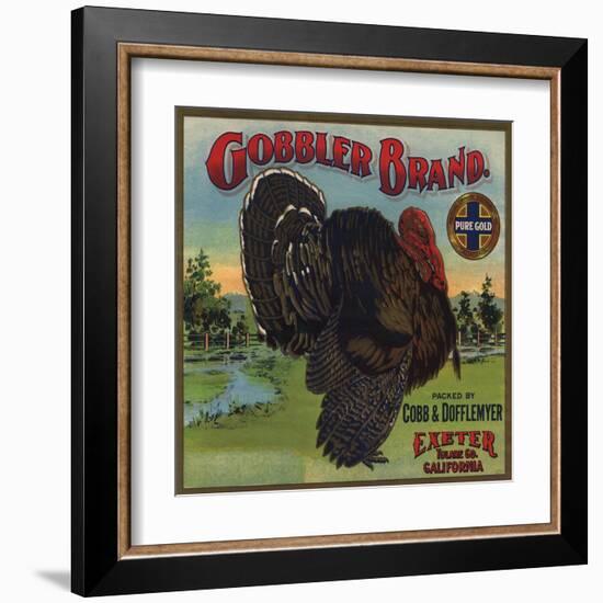 Gobbler Brand - Exeter, California - Citrus Crate Label-Lantern Press-Framed Art Print