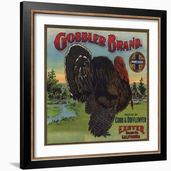 Gobbler Brand - Exeter, California - Citrus Crate Label-Lantern Press-Framed Art Print