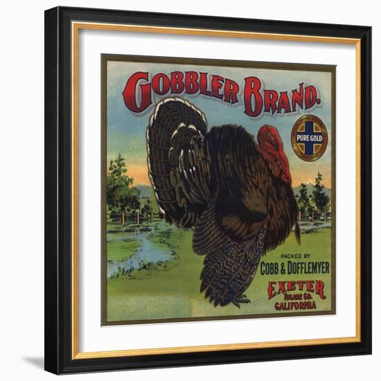 Gobbler Brand - Exeter, California - Citrus Crate Label-Lantern Press-Framed Art Print