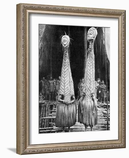 Goblin Masks and Visors Worn as Beauty Aids, Papua, New Guinea, 1936-null-Framed Giclee Print