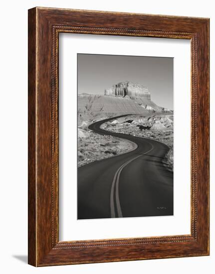 Goblin Valley State Park Rd BW-Alan Majchrowicz-Framed Photographic Print