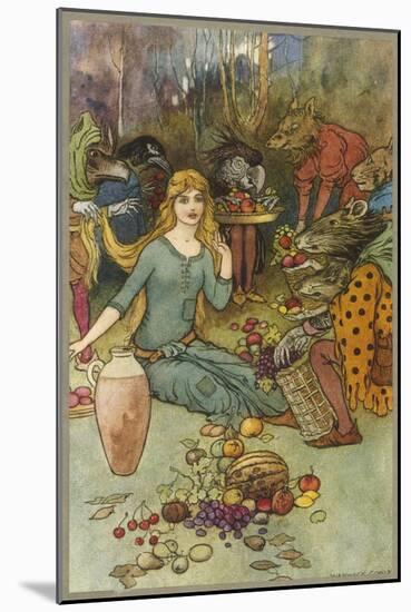 Goblins and Their Magic Fruit-Warwick Goble-Mounted Art Print