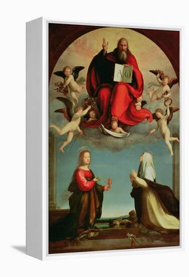 God Appearing to St. Mary Magdalen and St. Catherine of Siena, circa 1508-Fra Bartolommeo-Framed Premier Image Canvas