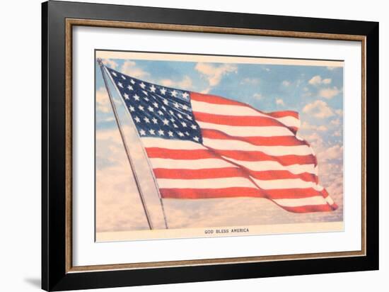 God Bless America, Flag-null-Framed Art Print