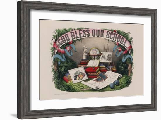 God Bless Our School-Currier & Ives-Framed Art Print