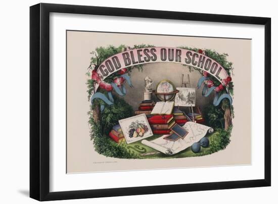 God Bless Our School-Currier & Ives-Framed Art Print