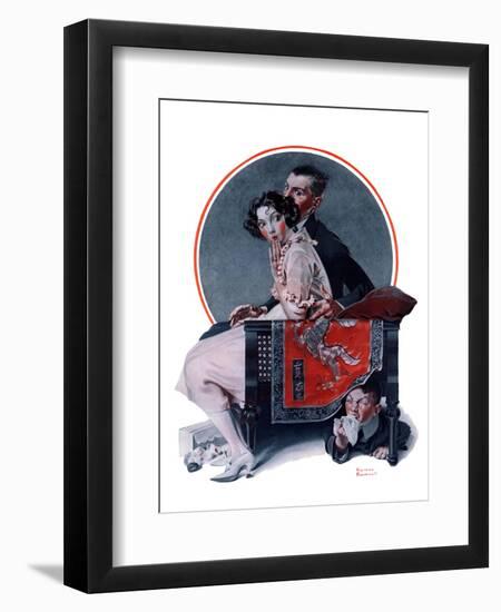 "God Bless You" or "Sneezing Boy", October 1,1921-Norman Rockwell-Framed Giclee Print