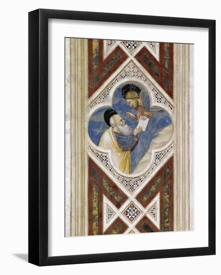 God Commands Ezekiel to Eat Scroll and Then Report its Contents to People of Israel-Giotto di Bondone-Framed Giclee Print