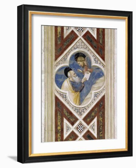 God Commands Ezekiel to Eat Scroll and Then Report its Contents to People of Israel-Giotto di Bondone-Framed Giclee Print