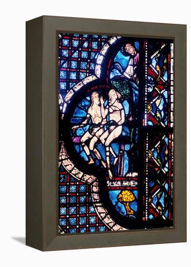God Confronts Adam and Eve, Stained Glass, Chartres Cathedral, France, 1205-1215-null-Framed Premier Image Canvas