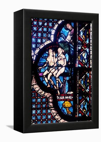 God Confronts Adam and Eve, Stained Glass, Chartres Cathedral, France, 1205-1215-null-Framed Premier Image Canvas