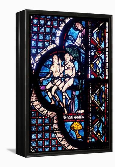 God Confronts Adam and Eve, Stained Glass, Chartres Cathedral, France, 1205-1215-null-Framed Premier Image Canvas