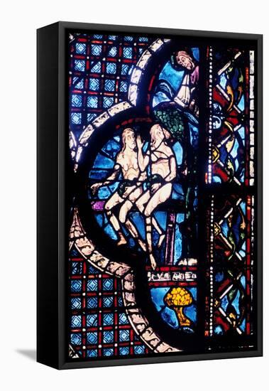 God Confronts Adam and Eve, Stained Glass, Chartres Cathedral, France, 1205-1215-null-Framed Premier Image Canvas