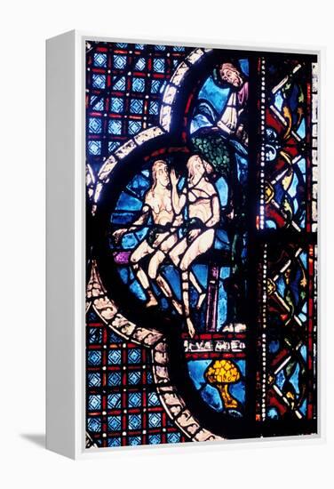 God Confronts Adam and Eve, Stained Glass, Chartres Cathedral, France, 1205-1215-null-Framed Premier Image Canvas