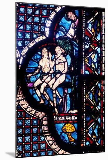 God Confronts Adam and Eve, Stained Glass, Chartres Cathedral, France, 1205-1215-null-Mounted Photographic Print