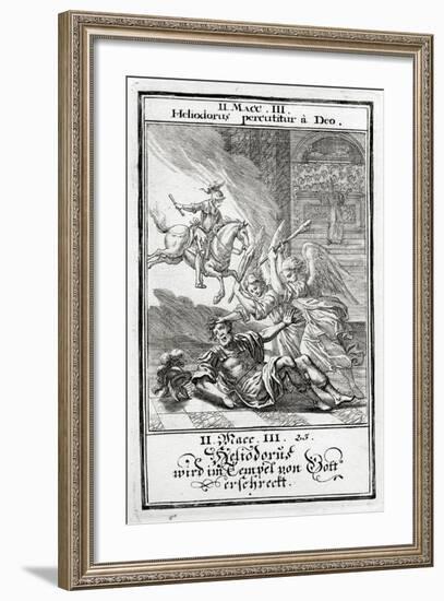 God Frightens Heliodorus in a Temple, 2 Maccabees-Christoph Weigel-Framed Giclee Print