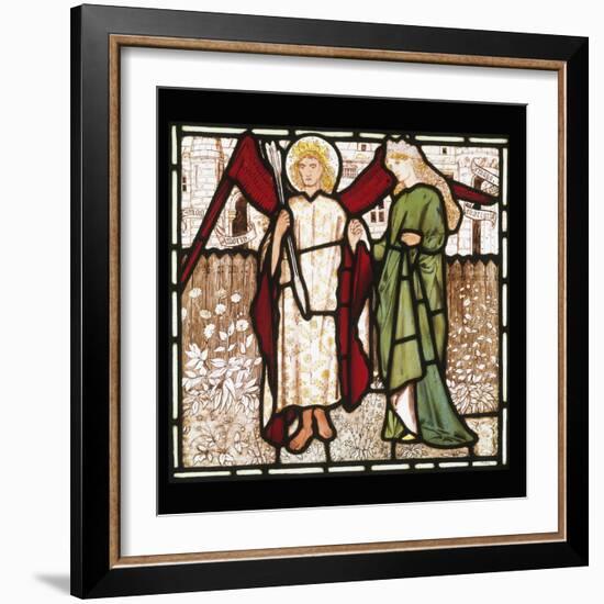 God of Love and Alceste from Chaucer's Love of Good Women on Stained Glass-Edward Burne-Jones-Framed Giclee Print