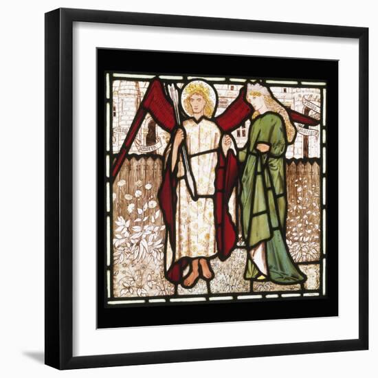 God of Love and Alceste from Chaucer's Love of Good Women on Stained Glass-Edward Burne-Jones-Framed Giclee Print