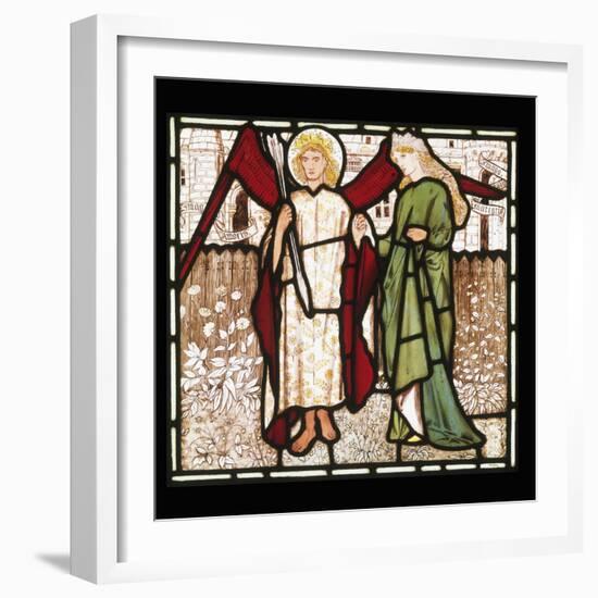 God of Love and Alceste from Chaucer's Love of Good Women on Stained Glass-Edward Burne-Jones-Framed Giclee Print