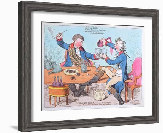 God Save the King- in a Bumper, or an Evening Scene Three Times a Week at Wimbleton-James Gillray-Framed Giclee Print