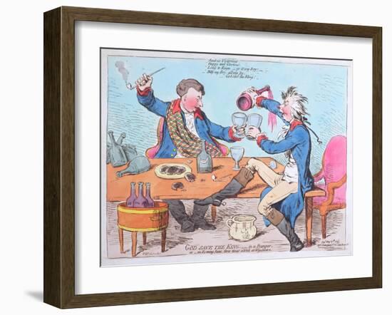 God Save the King- in a Bumper, or an Evening Scene Three Times a Week at Wimbleton-James Gillray-Framed Giclee Print