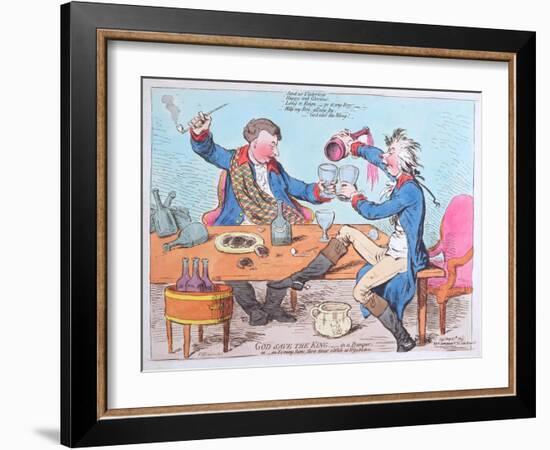 God Save the King- in a Bumper, or an Evening Scene Three Times a Week at Wimbleton-James Gillray-Framed Giclee Print
