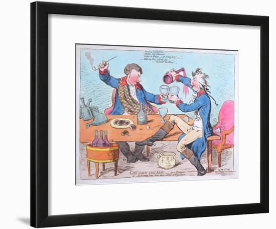 God Save the King- in a Bumper, or an Evening Scene Three Times a Week at Wimbleton-James Gillray-Framed Giclee Print