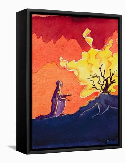 God Speaks to Moses from the Burning Bush, 2004-Elizabeth Wang-Framed Premier Image Canvas