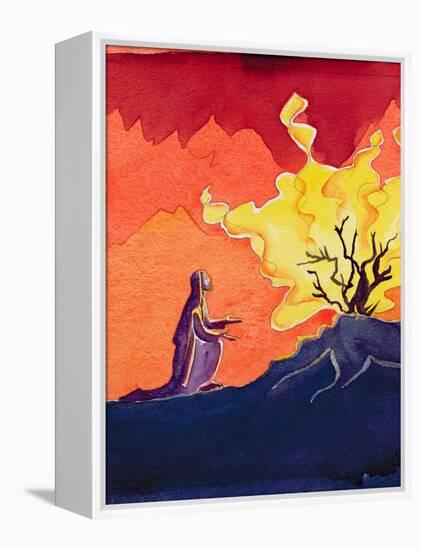 God Speaks to Moses from the Burning Bush, 2004-Elizabeth Wang-Framed Premier Image Canvas