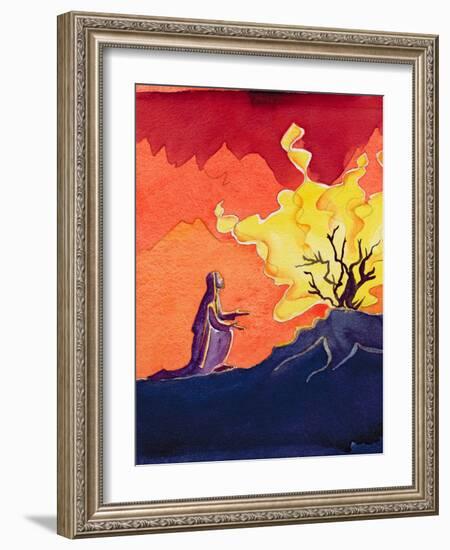 God Speaks to Moses from the Burning Bush, 2004-Elizabeth Wang-Framed Giclee Print