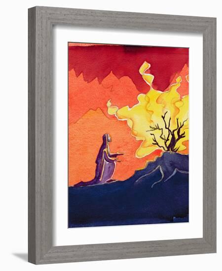 God Speaks to Moses from the Burning Bush, 2004-Elizabeth Wang-Framed Giclee Print