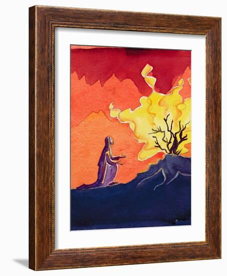 God Speaks to Moses from the Burning Bush, 2004-Elizabeth Wang-Framed Giclee Print