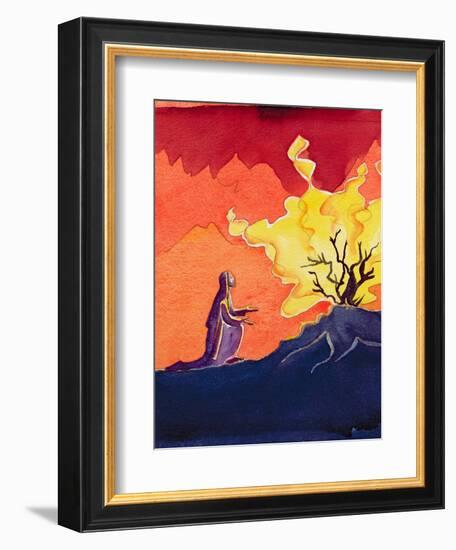 God Speaks to Moses from the Burning Bush, 2004-Elizabeth Wang-Framed Giclee Print