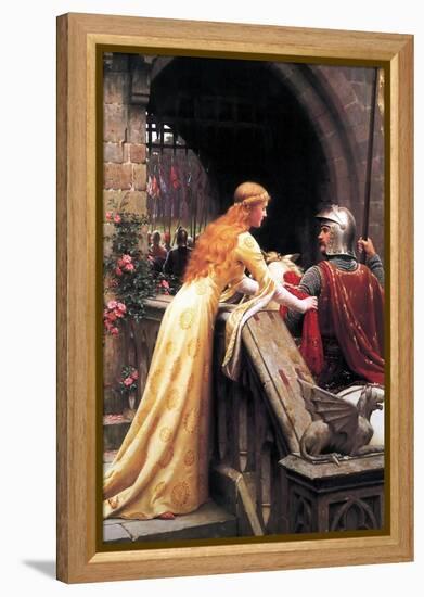 God Speed Fair Knight-Edmund Blair Leighton-Framed Stretched Canvas