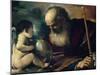 God the Father and Angel, 1620-Guercino-Mounted Giclee Print