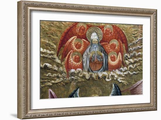 God the Father Surrounded by Angels, Altarpiece from Verdu, 1432-34-Jaume Ferrer II-Framed Giclee Print