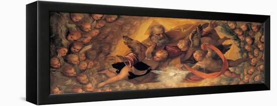 God the Father Surrounded by Angels-school Caliari Paolo-Framed Premier Image Canvas