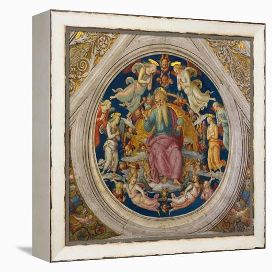 God the Father with Angels (From the Stanza Dell'Incendio Di Borg)-Perugino-Framed Premier Image Canvas