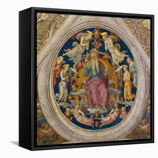 God the Father with Angels (From the Stanza Dell'Incendio Di Borg)-Perugino-Framed Premier Image Canvas