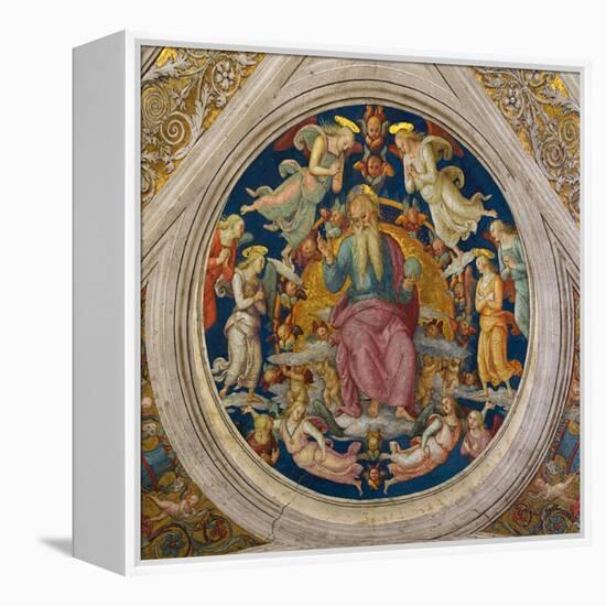 God the Father with Angels (From the Stanza Dell'Incendio Di Borg)-Perugino-Framed Premier Image Canvas