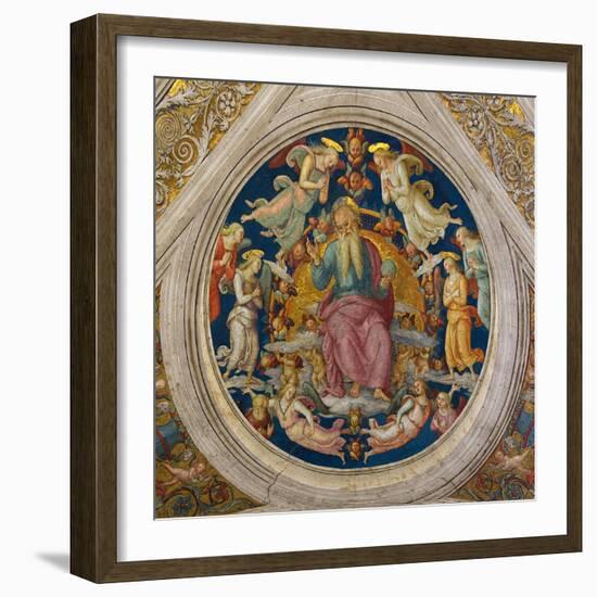 God the Father with Angels (From the Stanza Dell'Incendio Di Borg)-Perugino-Framed Giclee Print