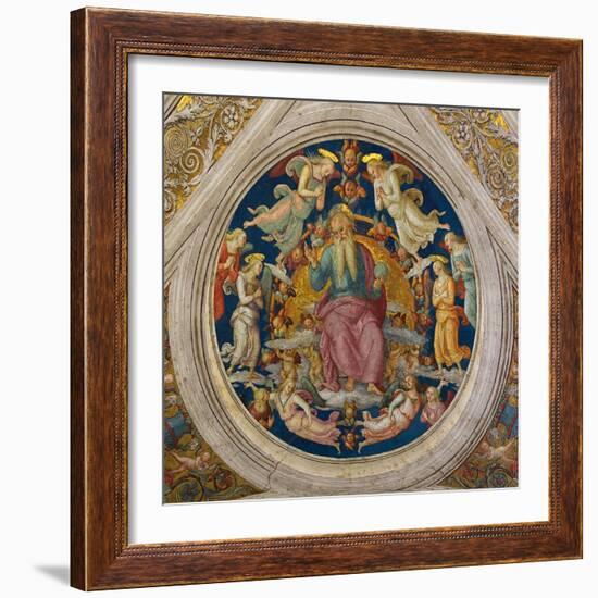 God the Father with Angels (From the Stanza Dell'Incendio Di Borg)-Perugino-Framed Giclee Print