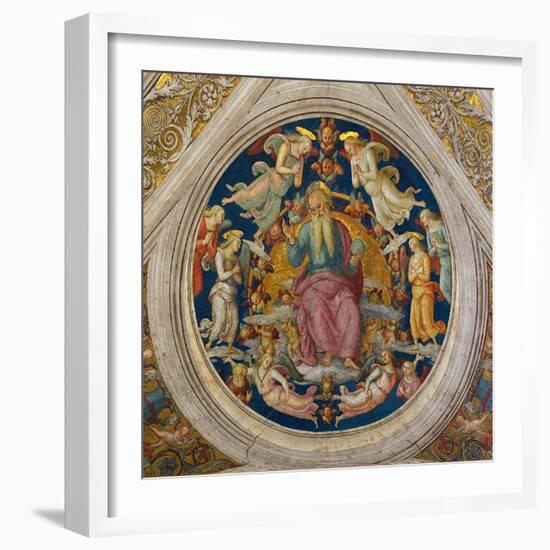 God the Father with Angels (From the Stanza Dell'Incendio Di Borg)-Perugino-Framed Giclee Print