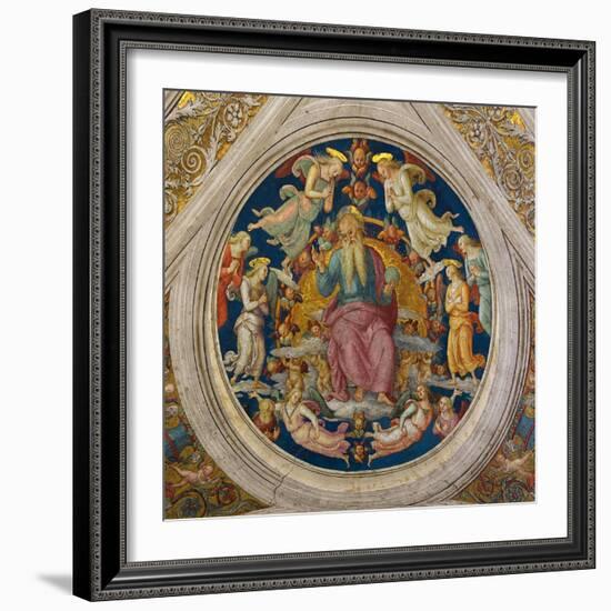 God the Father with Angels (From the Stanza Dell'Incendio Di Borg)-Perugino-Framed Giclee Print