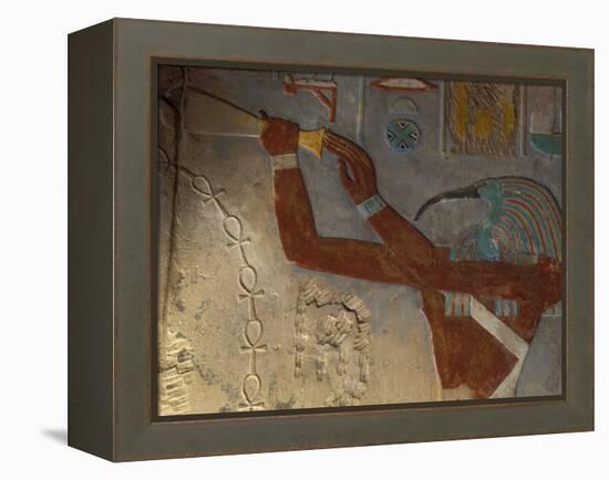 God Thoth Purifying Hetsheput at the Karnak Temple, Egypt-Claudia Adams-Framed Premier Image Canvas