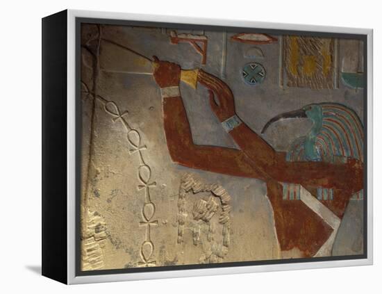 God Thoth Purifying Hetsheput at the Karnak Temple, Egypt-Claudia Adams-Framed Premier Image Canvas