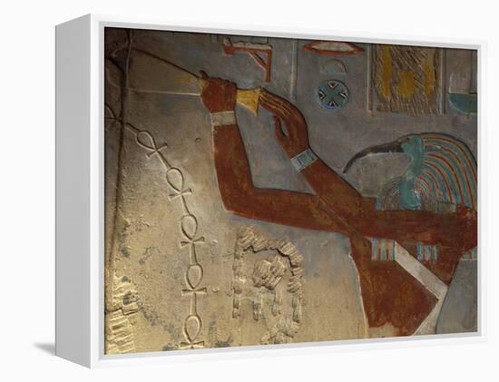 God Thoth Purifying Hetsheput at the Karnak Temple, Egypt-Claudia Adams-Framed Premier Image Canvas