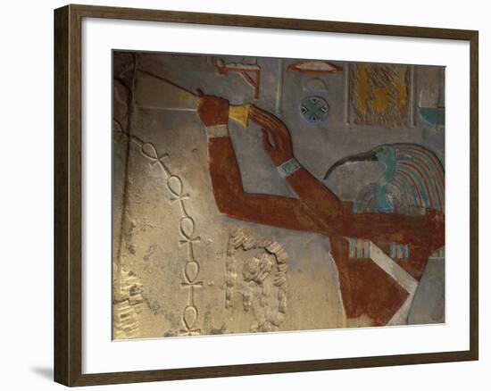 God Thoth Purifying Hetsheput at the Karnak Temple, Egypt-Claudia Adams-Framed Photographic Print